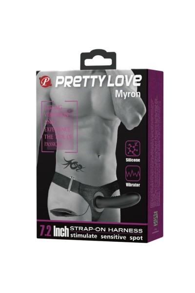 PRETTY LOVE MYRON STRAP ON CON VIBRACION Y DILDO HUECO