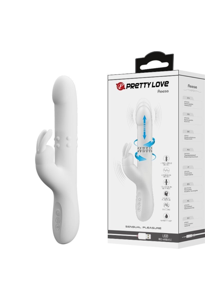 Vibratore rabbit rorante Reese Silver