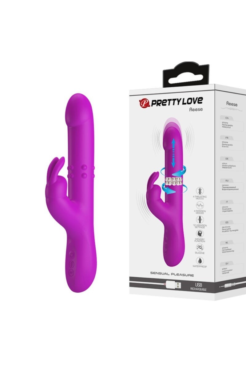 Vibratore rabbit rotante Reese viola