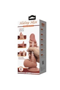 Dildo realistico con ventosa Sliding skin 20,6 cm marrone