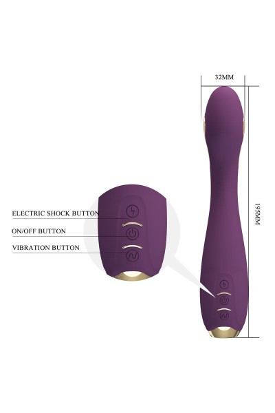 Vibratore punto G con app ed elettroshock Hector viola scuro