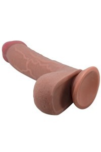 Dildo realistico con ventosa Sliding skin 23,4 cm mulatto