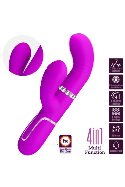 Vibratore rabbit multifunzioni Mariana fucsia