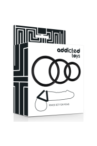 Set 3 anelli fallici nero n.1 - Addicted Toys