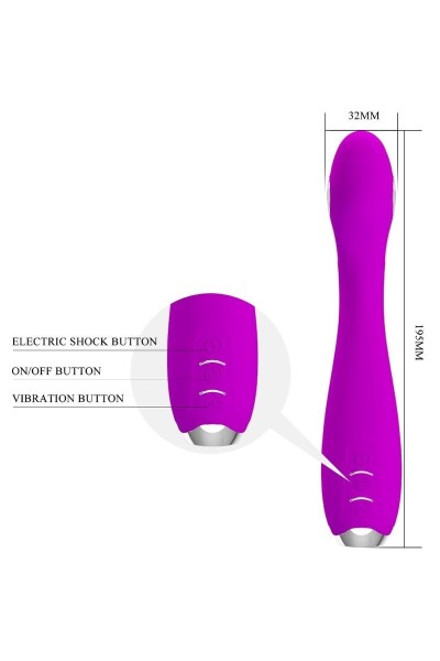 Vibratore punto G con app ed elettroshock Hector viola