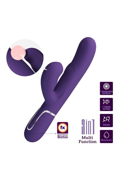 Vibratore rabbit multifunzioni Perlita viola