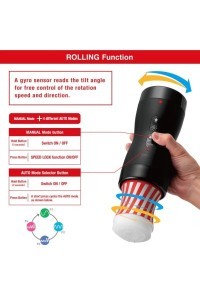 Masturbatore con aspirazione e rotazione Vacuum Gyro Roller