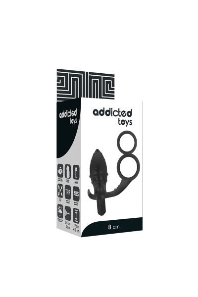 Plug anale vibrante con doppio anello fallico - Addicted Toys