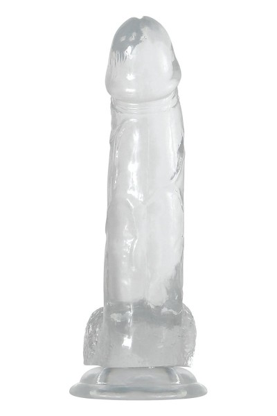 Dildo realistico trasparente con testicoli Crystal Clear 21 cm