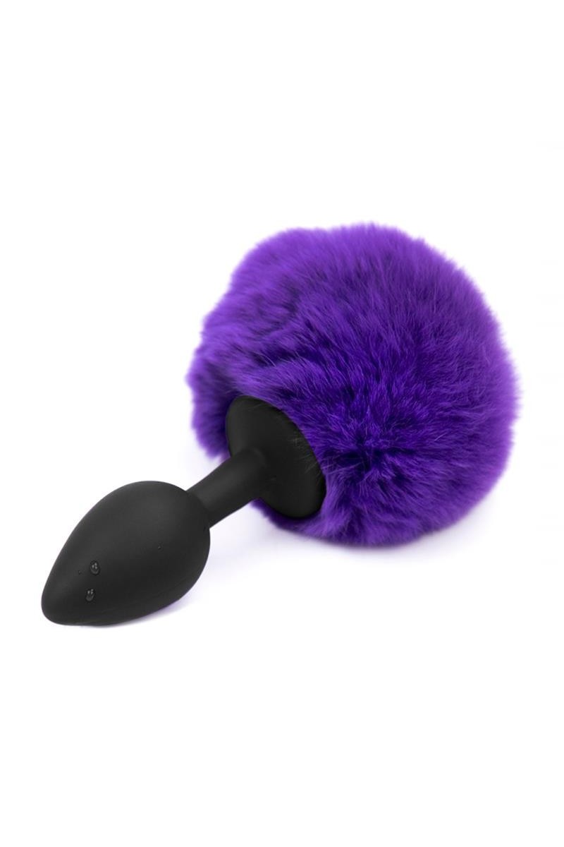 Plug Anale nero Con Pompon Viola Afterdark Taglia S