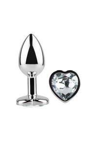 Plug Anale Con Gioiello A Forma Di Cuore bianco Afterdark Taglia L