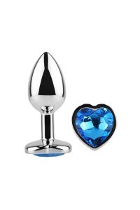 Plug Anale Con Gioiello A Forma Di Cuore blu Afterdark Taglia L