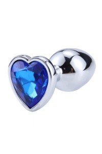 Plug Anale Con Gioiello A Forma Di Cuore blu Afterdark Taglia L