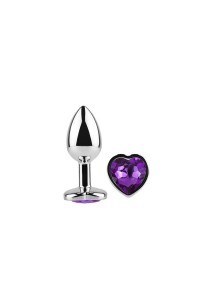 Plug Anale Con Gioiello A Forma Di Cuore viola Afterdark Taglia S