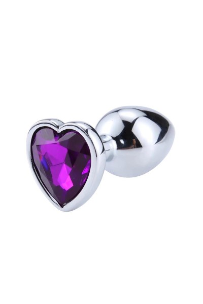 Plug Anale Con Gioiello A Forma Di Cuore viola Afterdark Taglia S