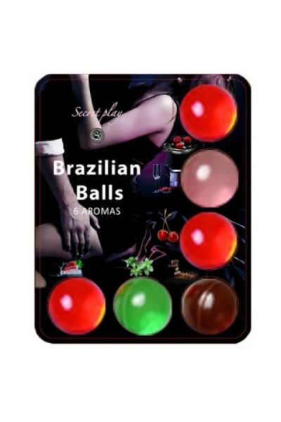 Lubrificante Brazilian Balls aroma frutta 6 pz.