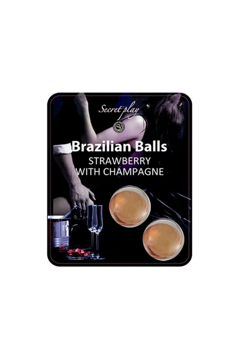 Lubrificante Brazilian Balls fragole e champagne 2 pz.