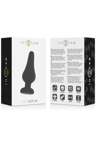 INTENSE ANAL PLUG PIPO M SILICONE NEGRO 11 CM