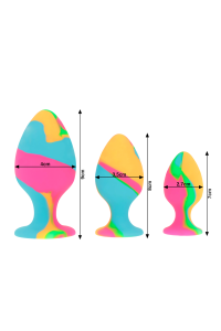 Kit 3 plug anali multicolore
