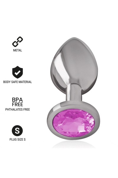 Plug anale in metallo con brillante rosa