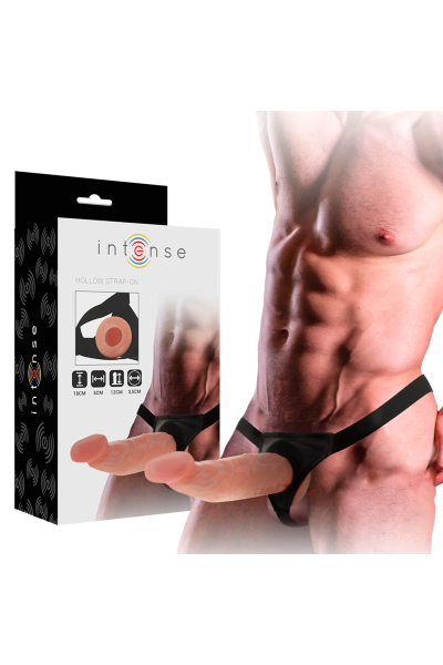 Imbracatura con dildo realistico cavo 18 cm