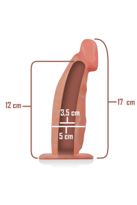 Imbracatura con dildo realistico cavo 18 cm