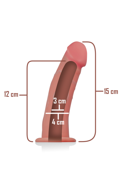 Imbracatura con dildo realistico cavo 16 x 3,5 cm