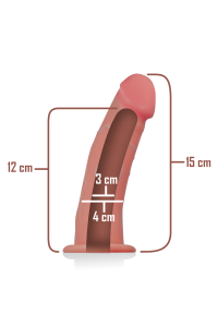 Imbracatura con dildo realistico cavo 16 x 3,5 cm