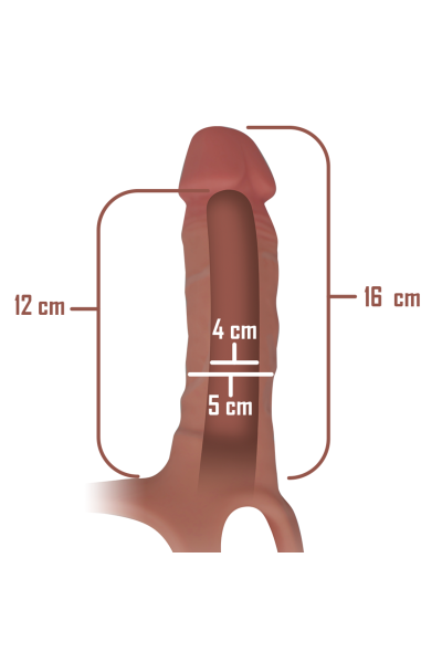 Imbracatura con dildo realistico cavo 18 x 3 cm