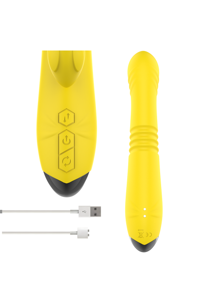 Vibratore rabbit multifunzioni Toky giallo