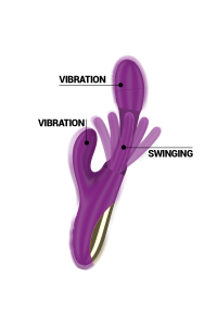 Vibratore rabbit multifunzioni Apolo viola