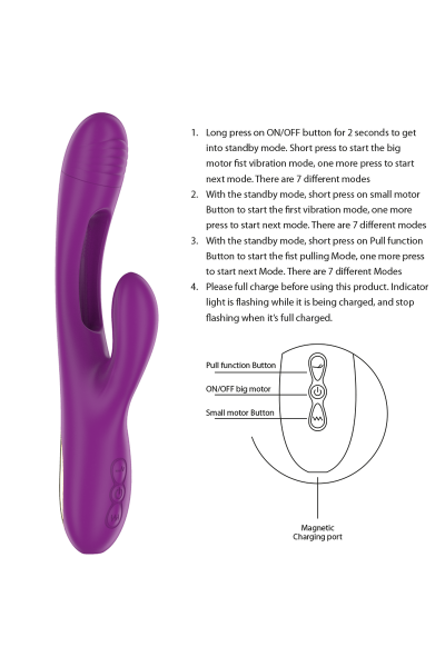 Vibratore rabbit multifunzioni Apolo viola