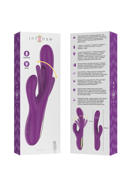 Vibratore rabbit multifunzioni Apolo viola