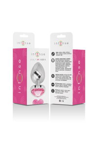 Plug anale con brillante a cuore rosa taglia S