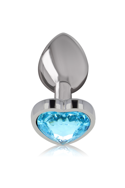 Plug anale con brillante a cuore blu taglia S