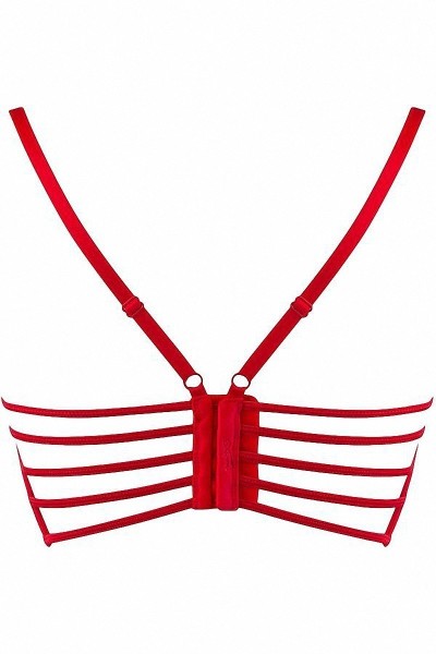 Reggiseno in pizzo rosso V-9691