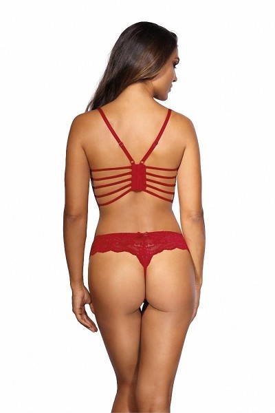 Reggiseno in pizzo rosso V-9691