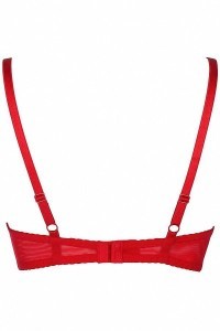 Reggiseno a balconcino in pizzo rosso V-8981