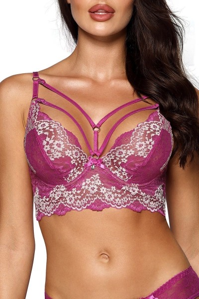 Reggiseno in pizzo fucsia V-9741