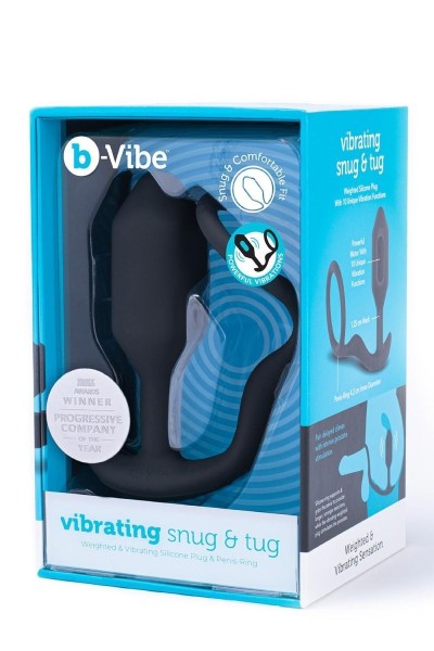 Vibratore anale con anello fallico Snug & Tug M nero