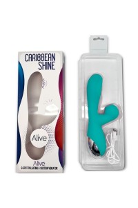 Vibratore rabbit con succhia clitoride Caribbean Shine azzurro