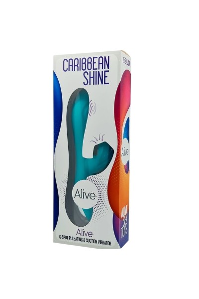 Vibratore rabbit con succhia clitoride Caribbean Shine azzurro