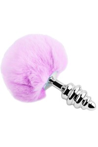 Plug Metal Anal Fluffy Twist rosa