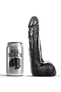 ALL BLACK DILDO REALISTICO NEGRO SUAVE 20 CM