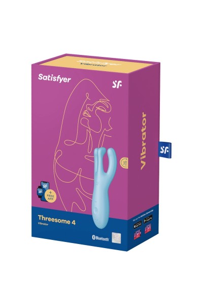 Stimolatore vaginale con app Threesome 4 azzurro