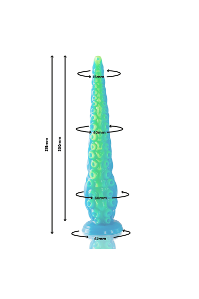 Dildo a tentacolo fluorescente Scylla grande