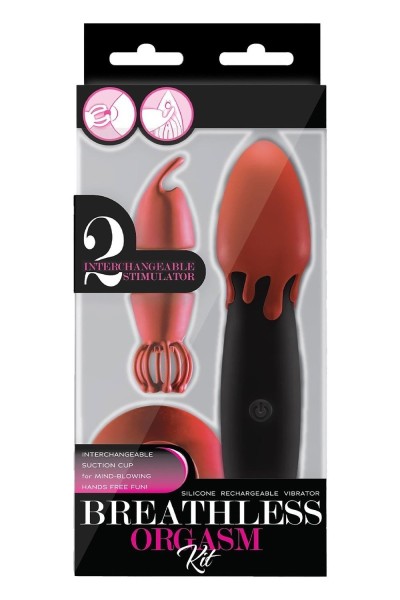 Stimolatore con testine intercambiabili Breathless Orgasm Kit rosso