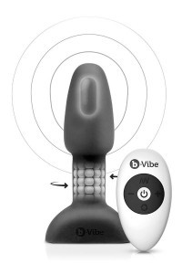 Vibratore anale con telecomando Rimming Petite nero