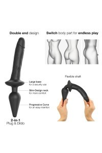 Dildo realistico con plug anale Switch Plug-In nero