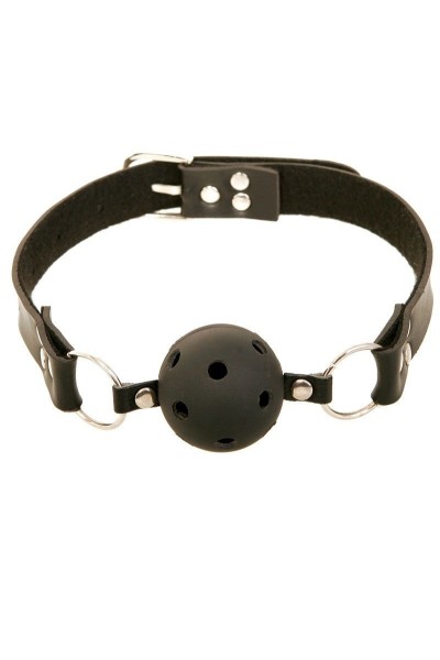 Morso con pallina traspirabile nera Breathable Ball Gag